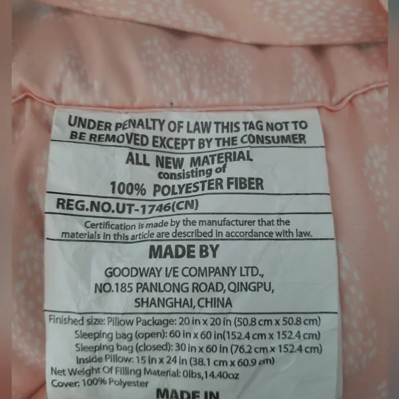 Pink Heart Pillow Sleeping Bag - Picture 6 of 8